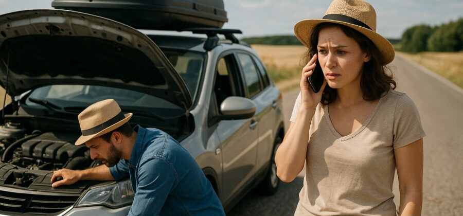 Porucha auta na cestě na dovolenou: Jak se připravit a co dělat, když vás překvapí?