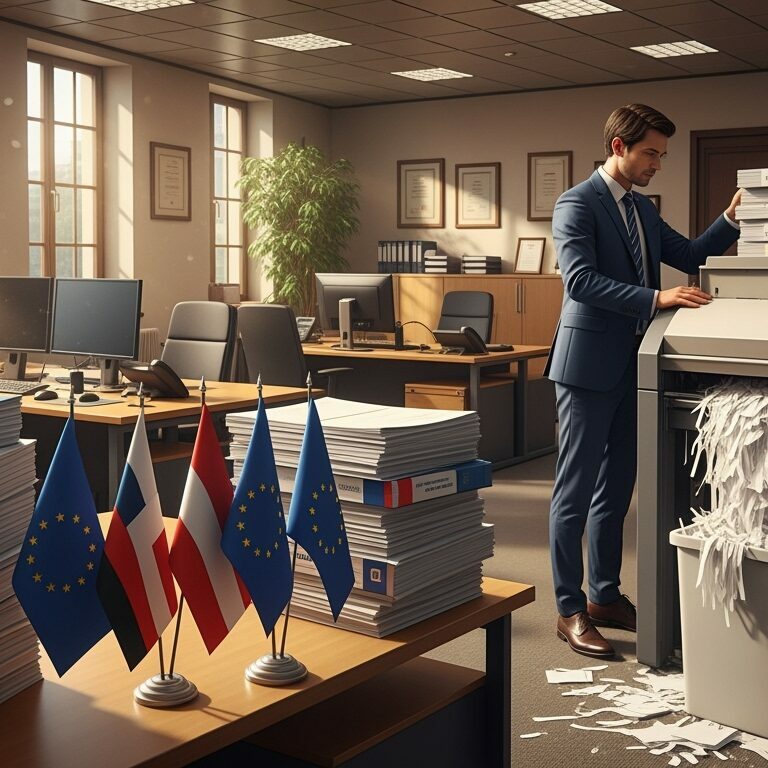 Papírová ofenziva Bruselu: Byrokratické škrty jako vzkaz Trumpovi
