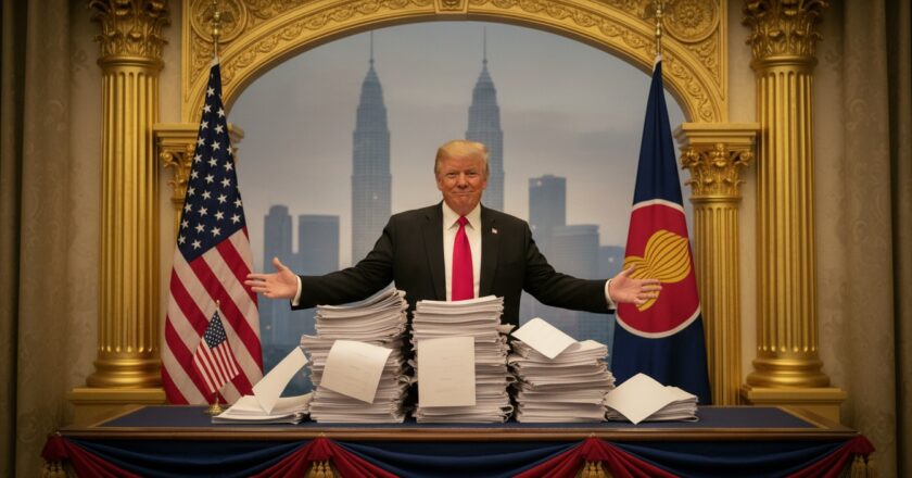 Trumpovy obchodní dohody v Asii: Velká show, malý obsah