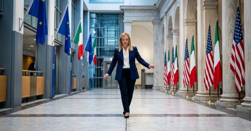 Meloniová balancuje mezi Washingtonem a Bruselem 